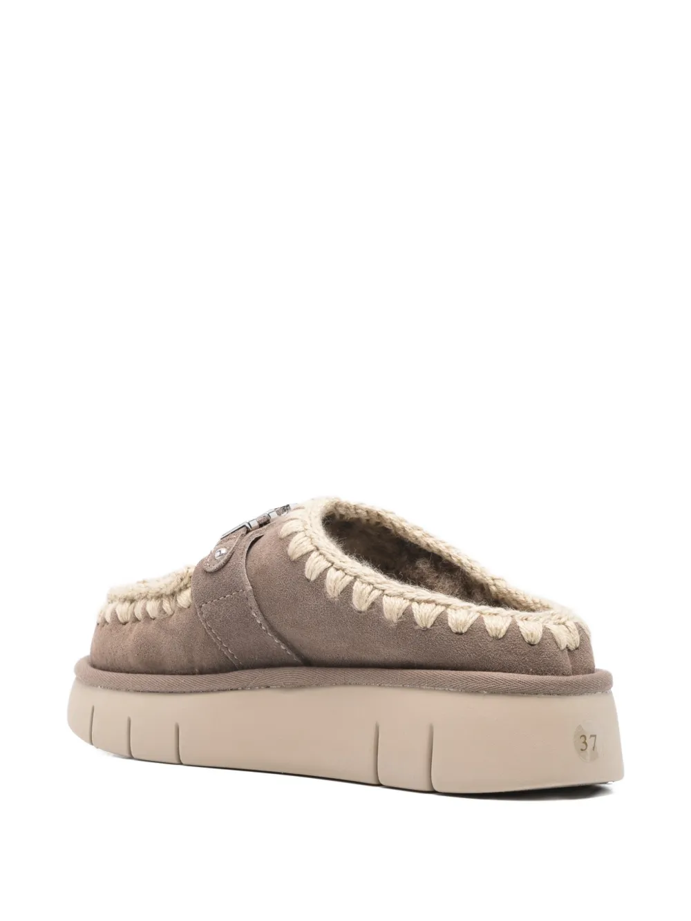 Mou Bounce muiltjes met logodetail Bruin