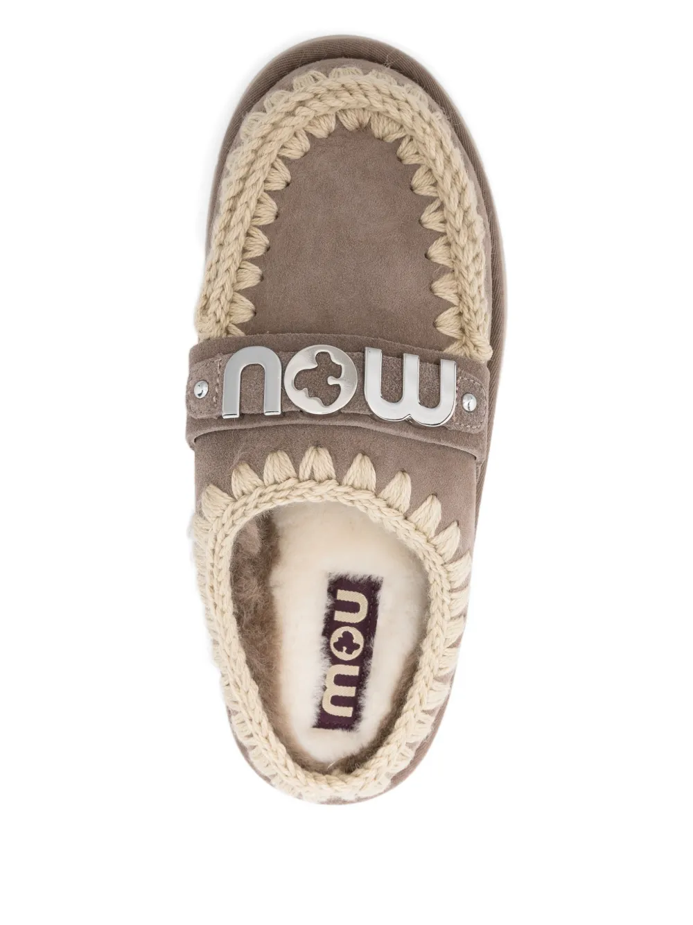 Mou Bounce muiltjes met logodetail Bruin