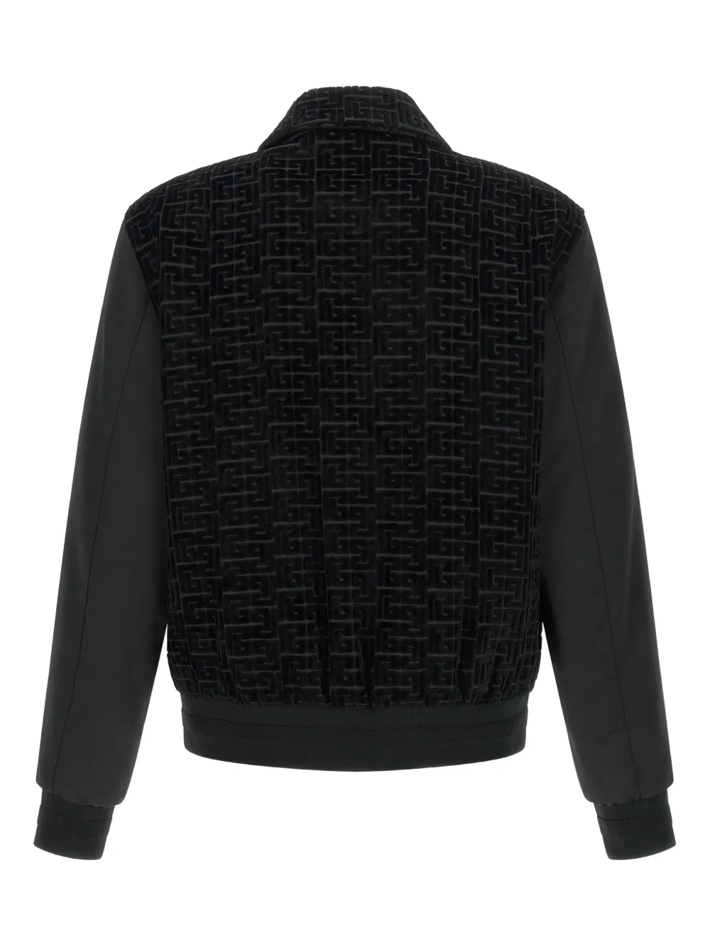 Balmain Velvet Bomber Jacket Puffer Jackets Black In Black