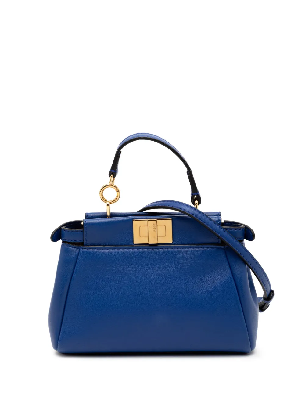 Fendi Pre-Owned 2000-2010 Micro Shiny Nappa Peekaboo Iconic satchel - Blu