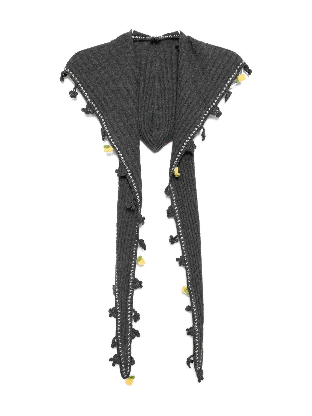 CUDDLEUP lemon-embellished cashmere scarf - Grigio