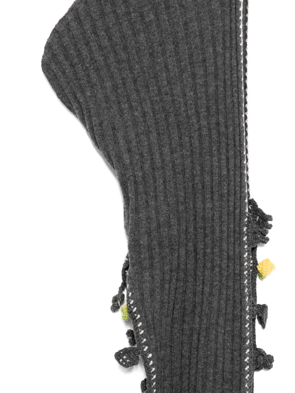  Cuddleup Lemon-embellished Cashmere Scarf - Grey 