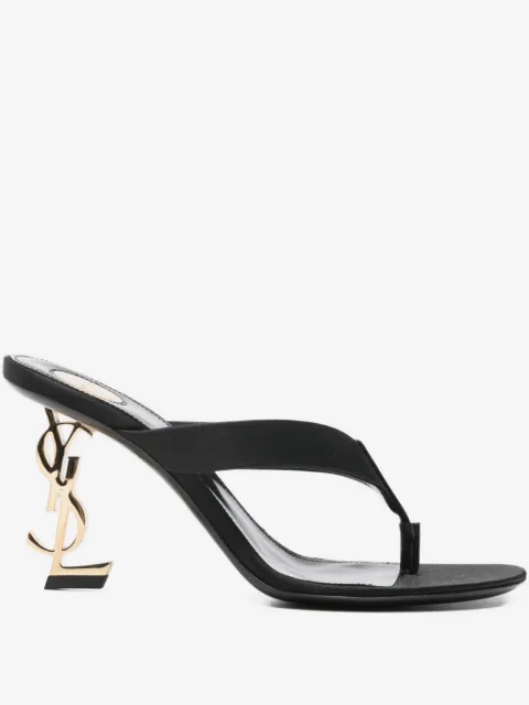 Saint Laurent sandalias con logo en el tacón