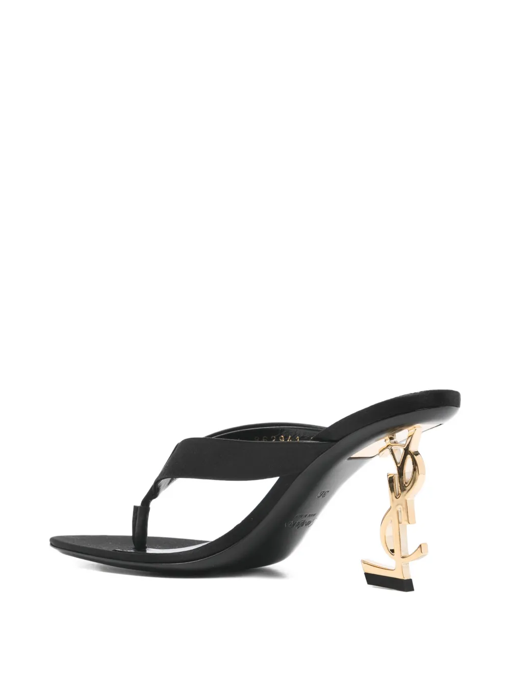 Saint Laurent Sandalen met logo hak Zwart