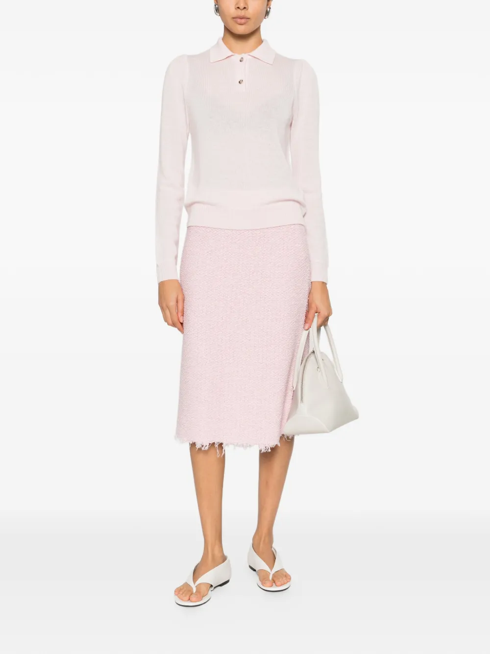  Allude Button-fastening Polo Shirt - Pink 