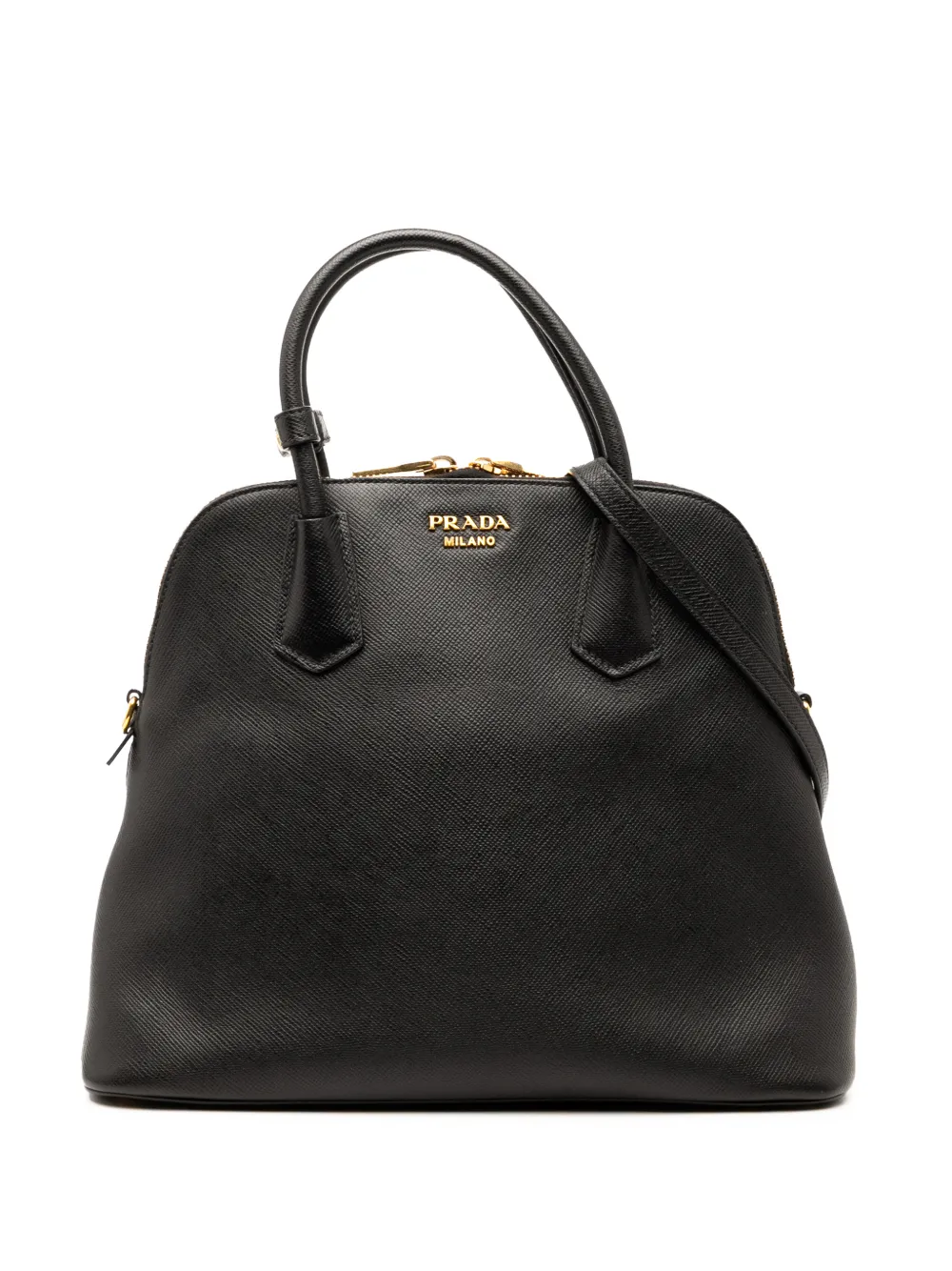 Prada Pre-Owned 2010-2025 Medium Saffiano Cuir Dome satchel - Nero