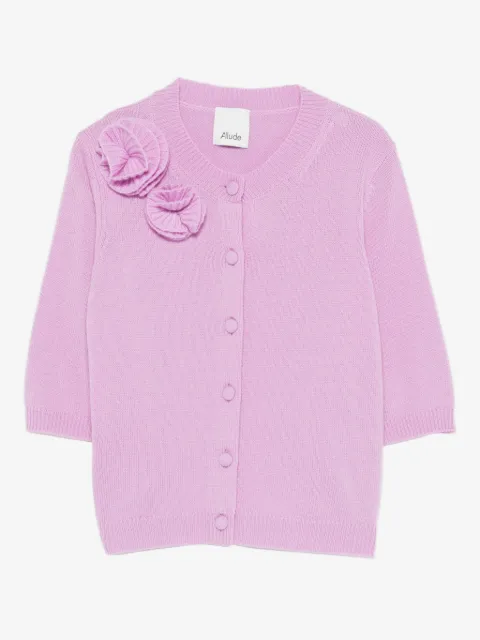 Allude flower-embellishment button-fastening cardigan