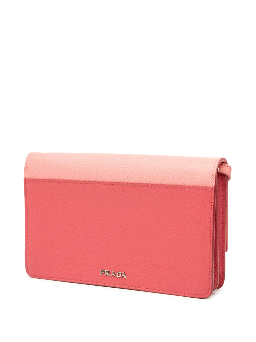 Prada Pre-owned 2010-2025 Saffiano Turn Lock Wallet on Strap Crossbody Bag in Pink, view 3