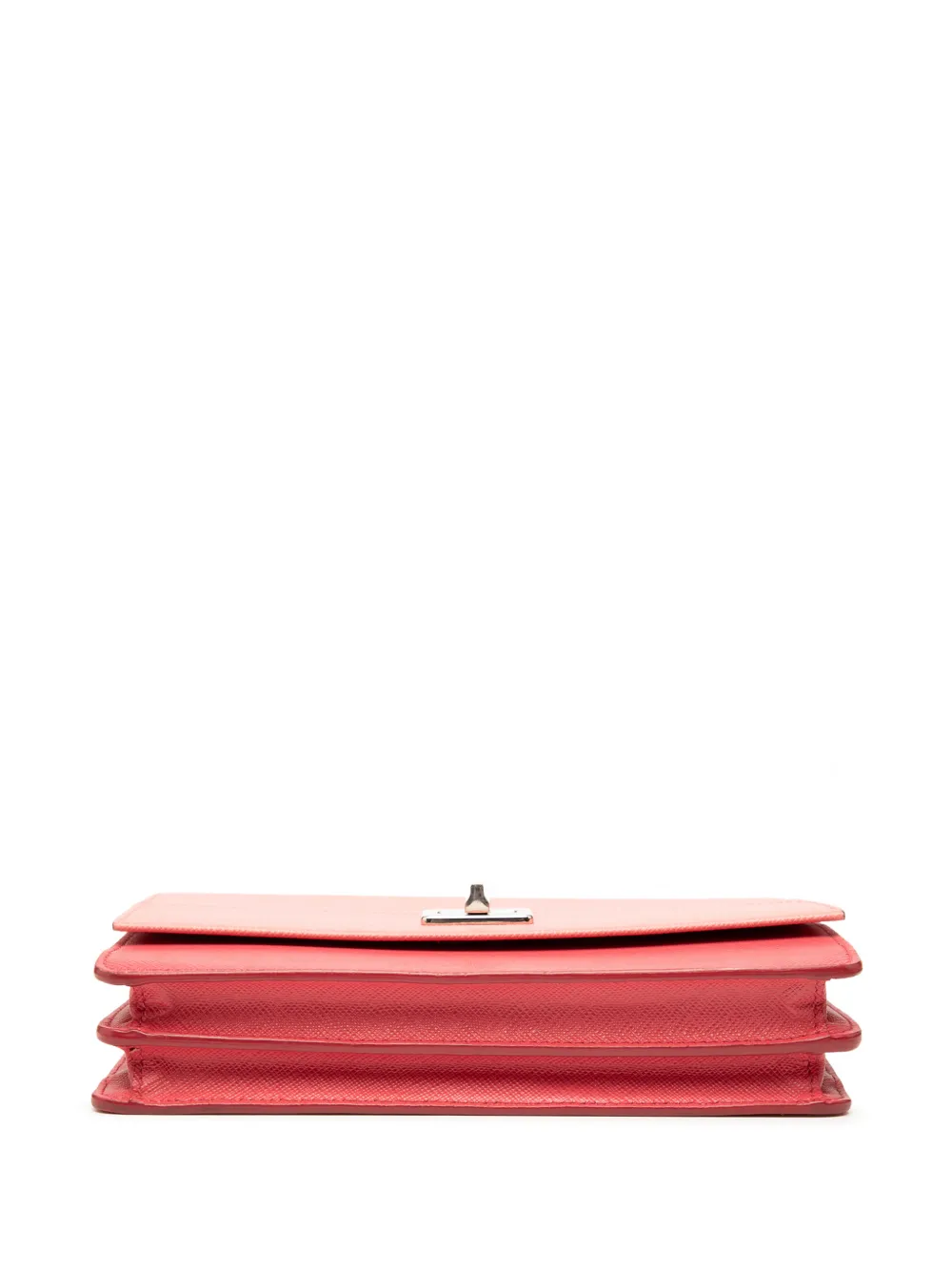 Prada Pre-owned 2010-2025 Saffiano Turn Lock Wallet on Strap Crossbody Bag in Pink, view 4