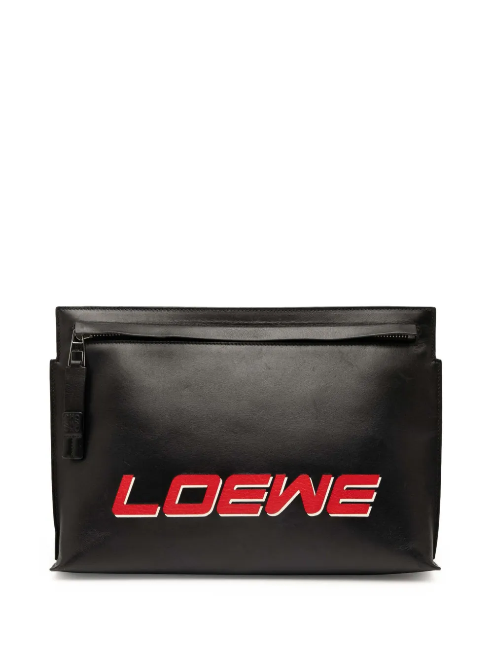Loewe Pre-Owned 2016 Leather Logo T Pouch clutch bag | Black | Image 1