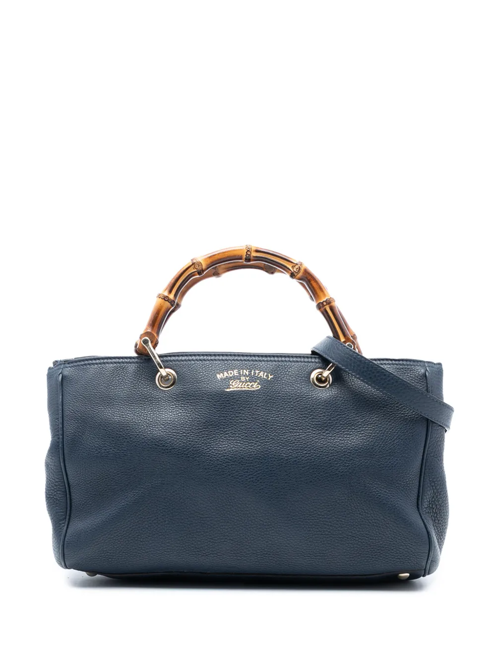Gucci Pre-Owned 2016-2025 Medium Calfskin Bamboo Shopper satchel - Blu