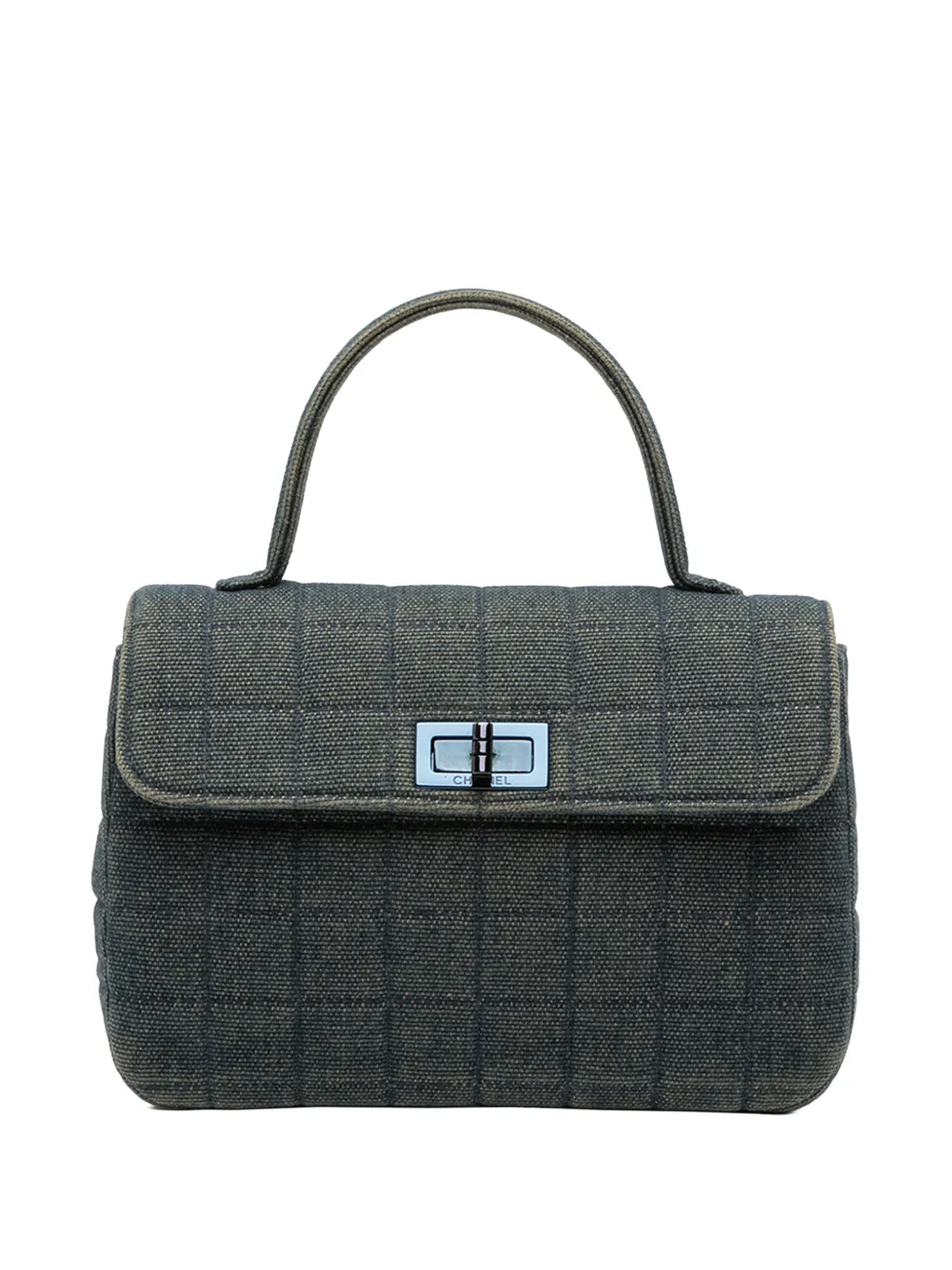 CHANEL Pre-Owned 2000-2002 Reissue 2.55 Chocolate Bar Denim Top Handle Flap handbag - Blu
