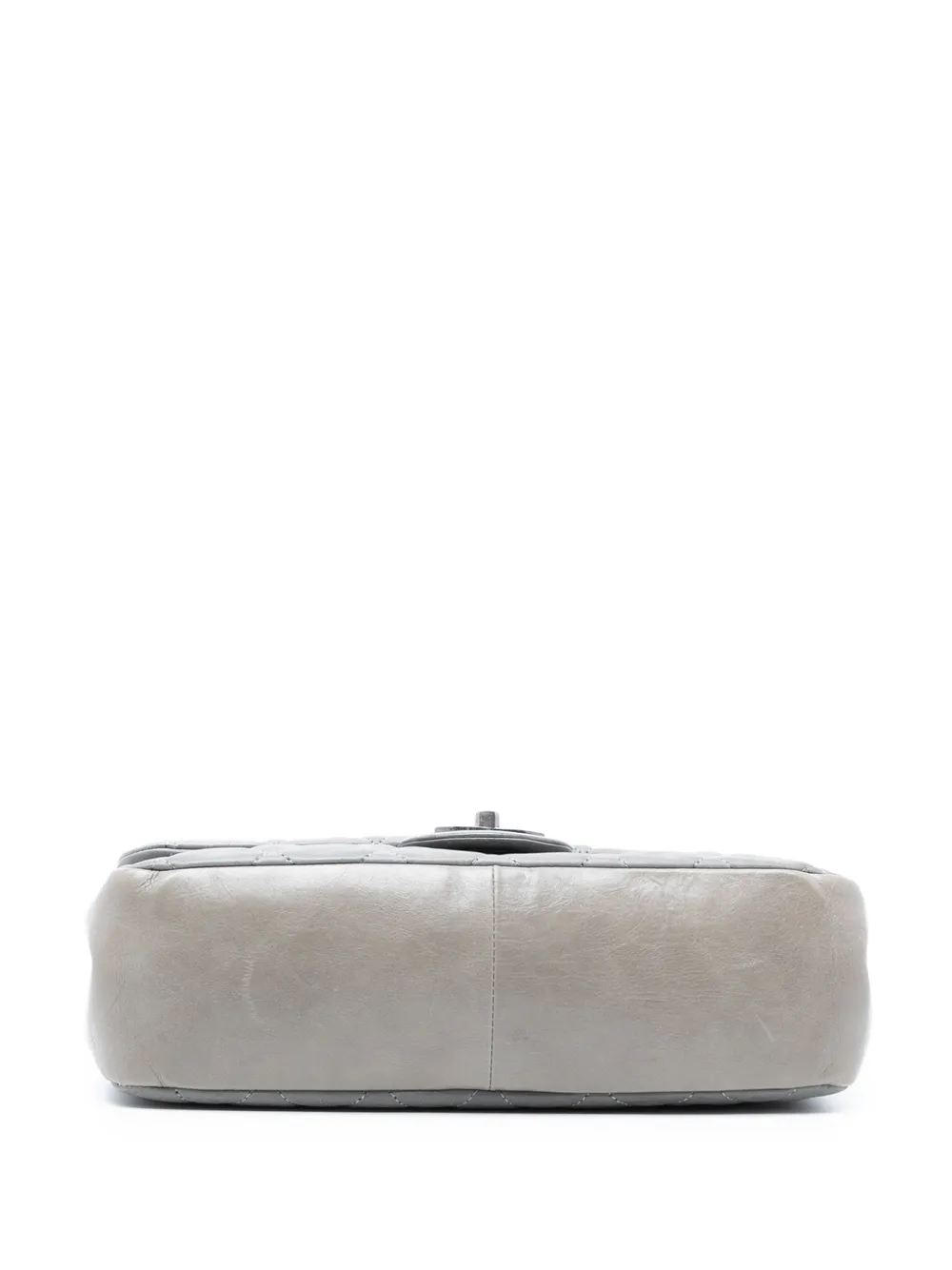 Pre-owned Chanel 2010-2011 Jumbo Iridescent Calfskin In The Mix Flap Satchel In Gray