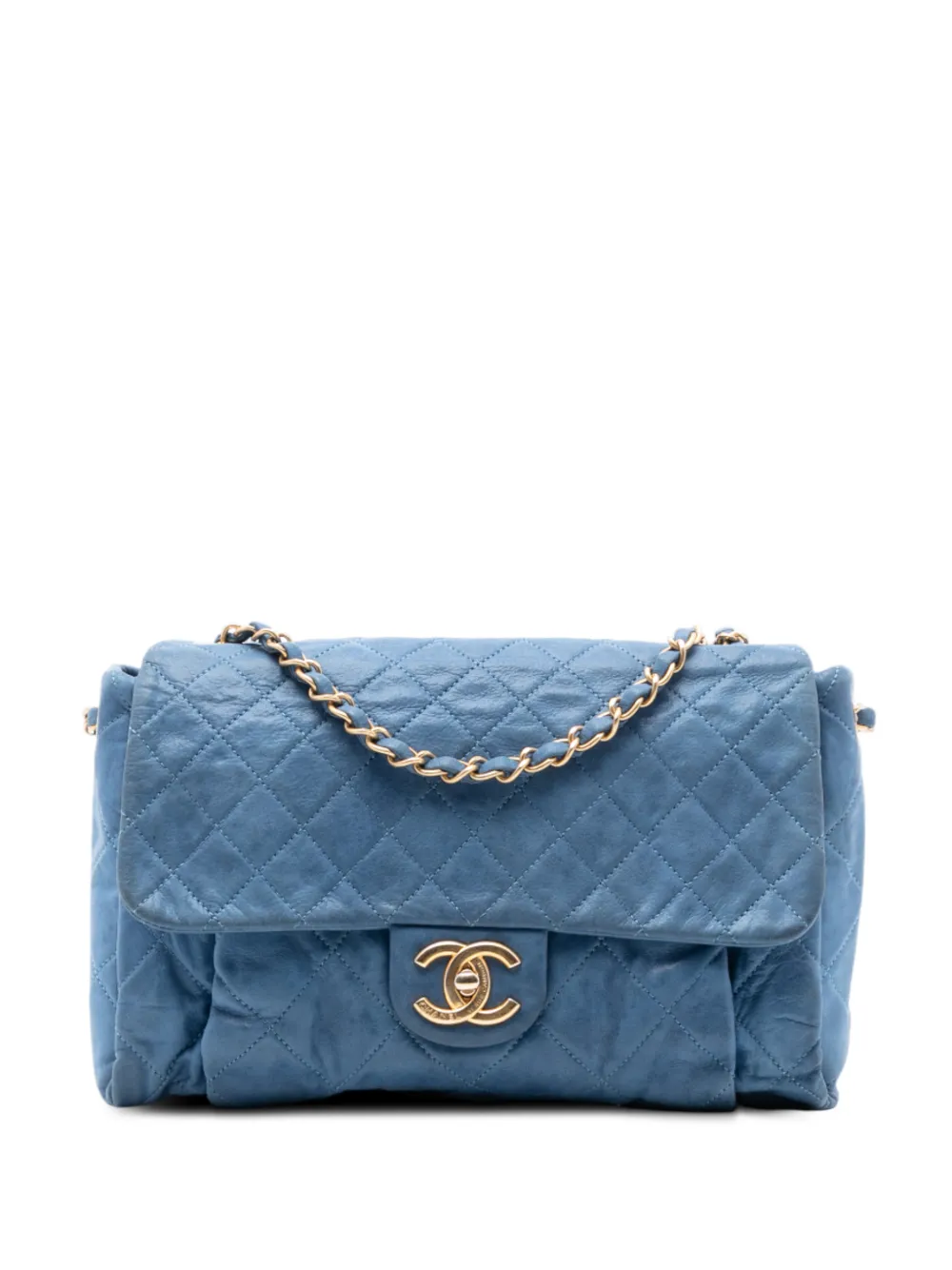 CHANEL Pre-Owned 2011 Large Quilted Iridescent Calfskin Chic Quilt Flap shoulder bag - Blu