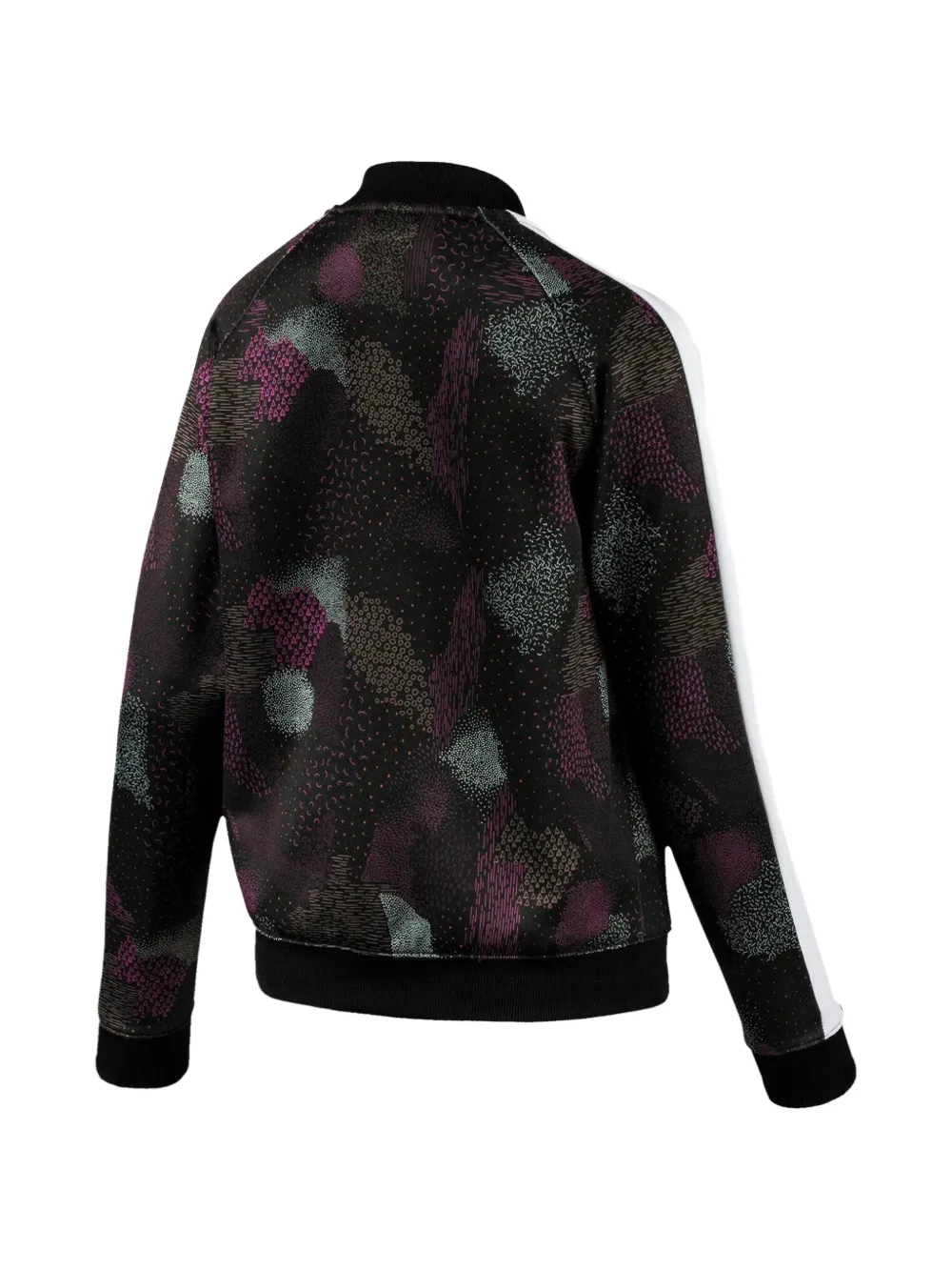  Puma Classics T7 Striped Patterned Sweatshirt - Black 