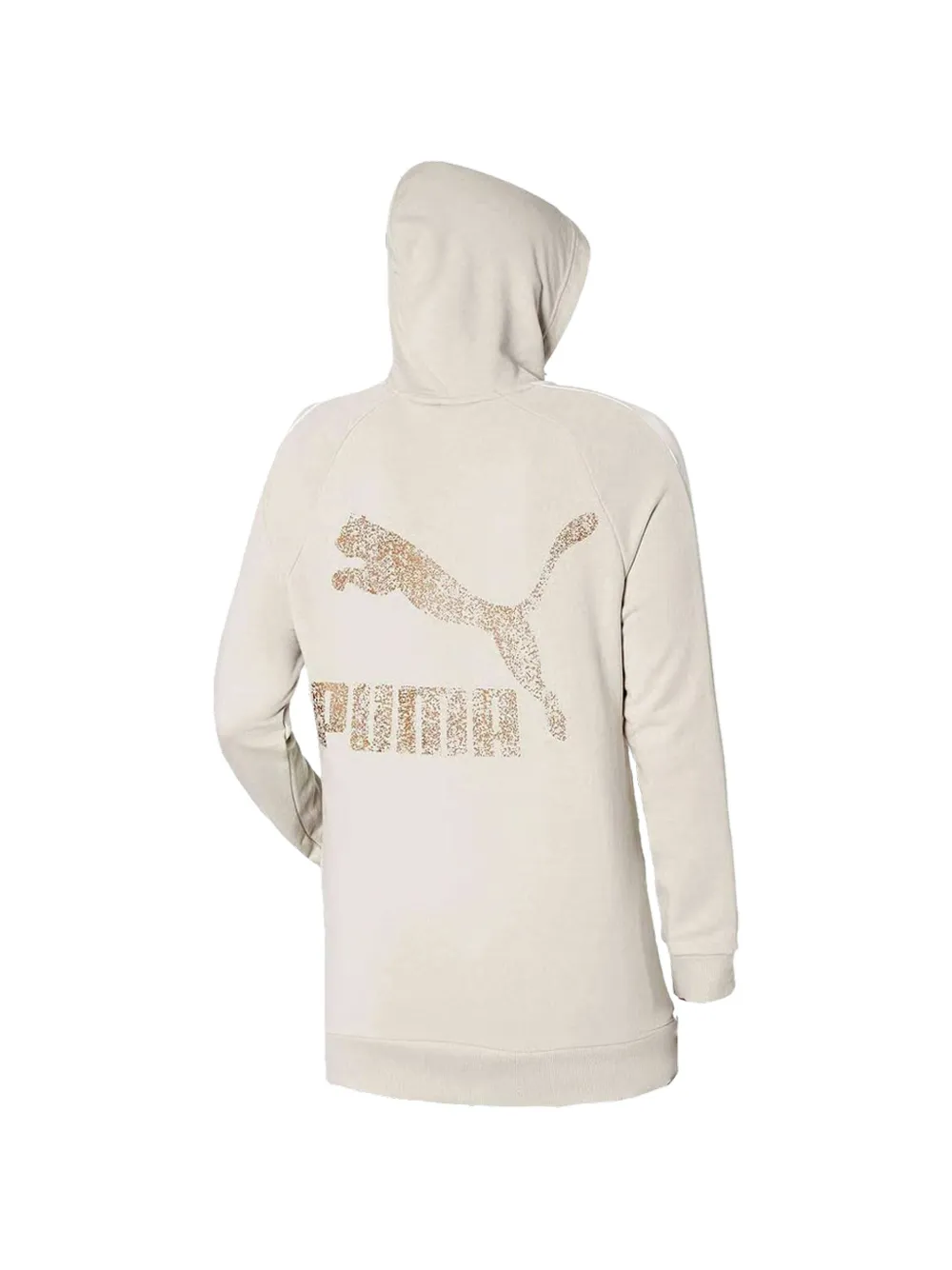 PUMA Kiss Artica T7 hoodie met gestreepte mouwen en rits Beige