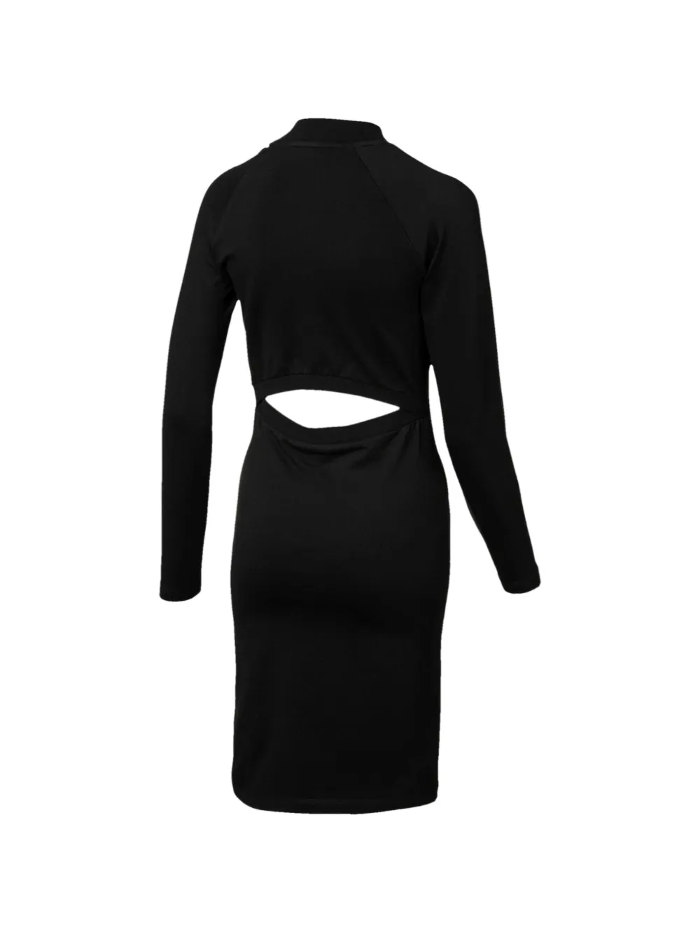 long-sleeve cutout midi dress