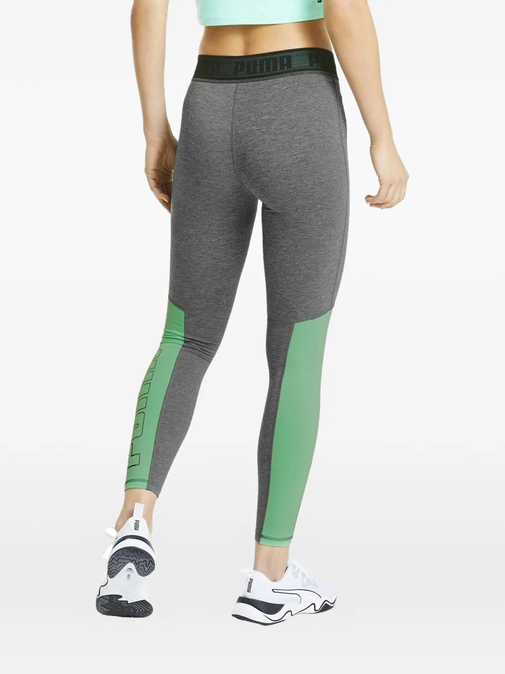 PUMA Elastische legging met logo Grijs