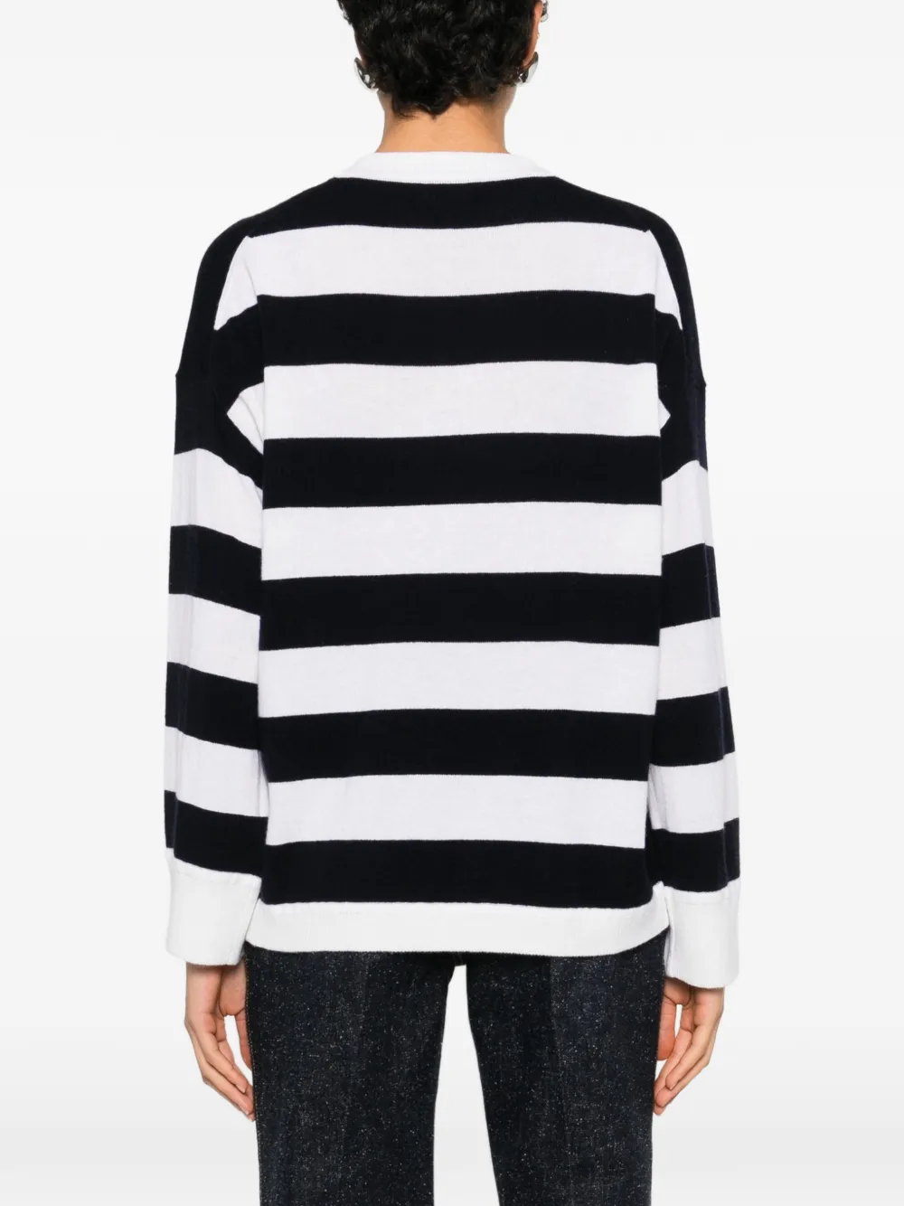 Allude Gestreepte trui Wit