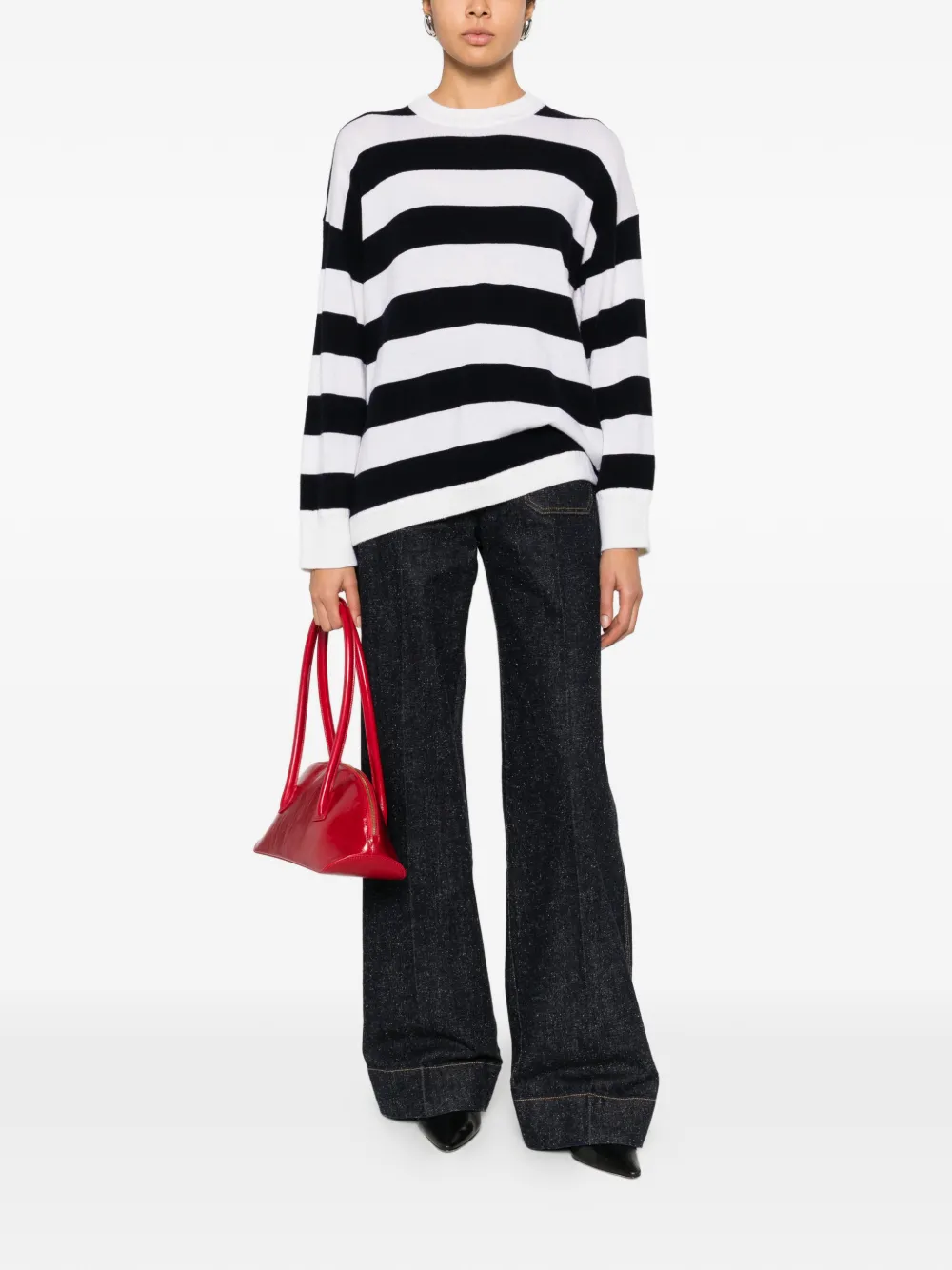 Striped-Pattern Sweater