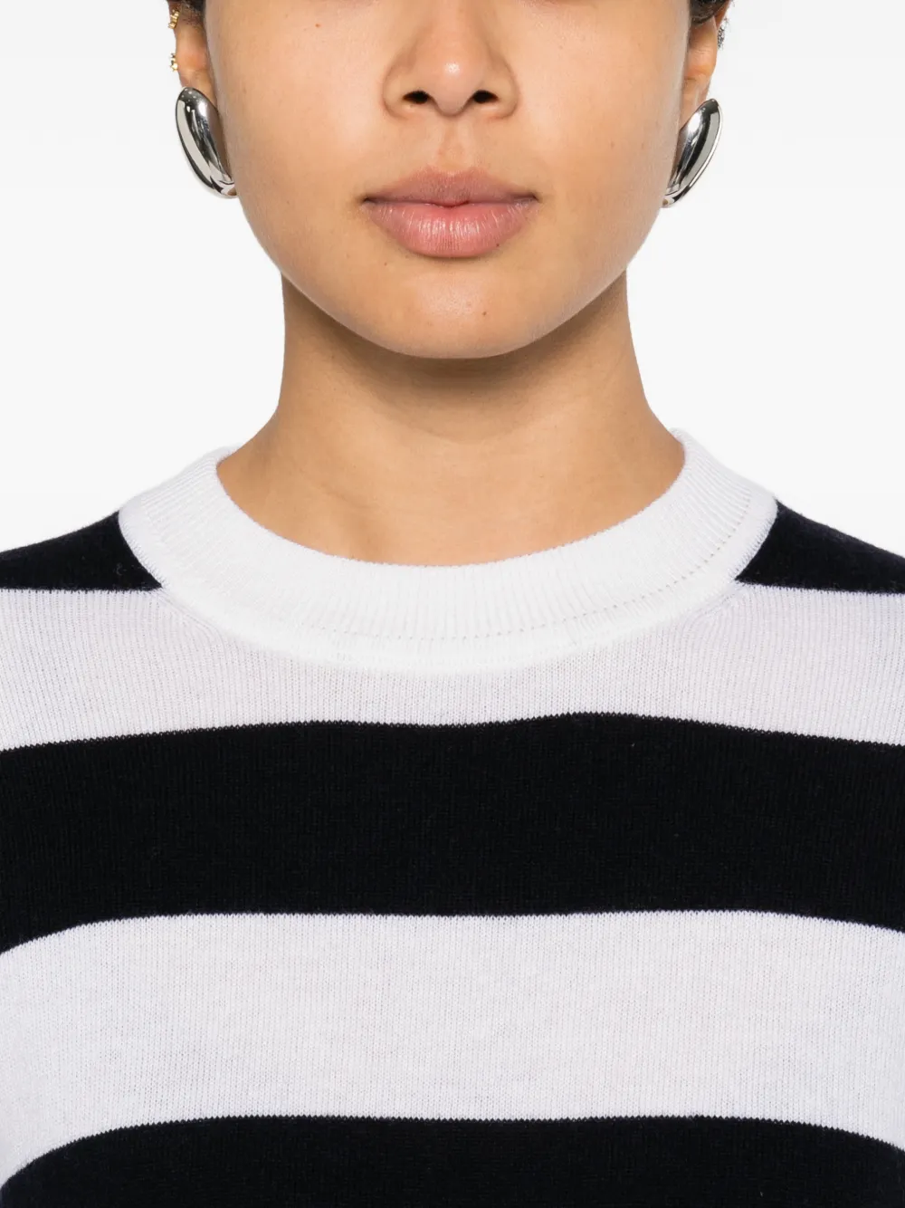 Allude Gestreepte trui Wit