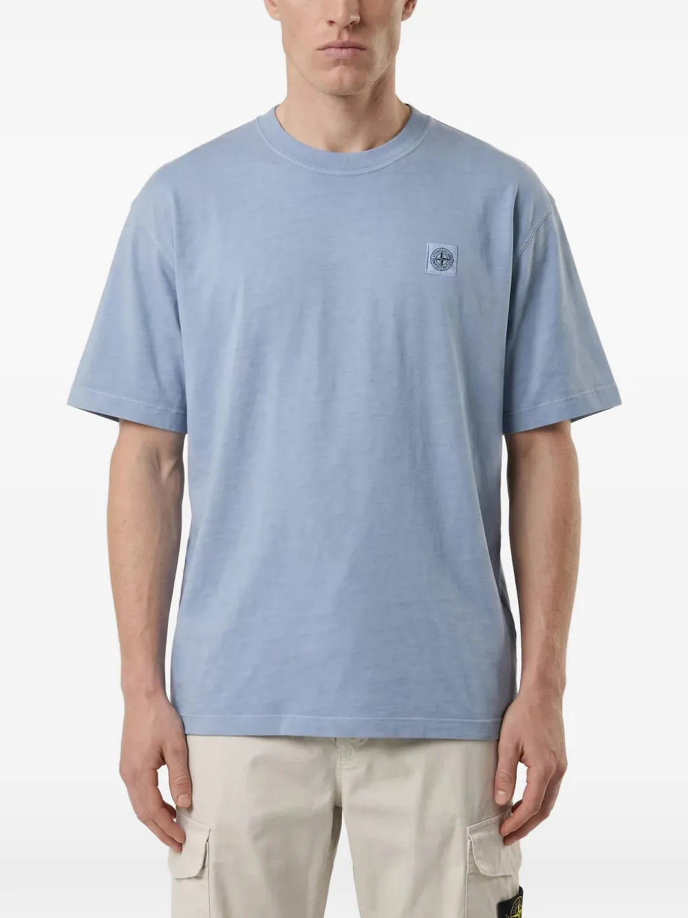 Stone Island T-shirt met logopatch Blauw