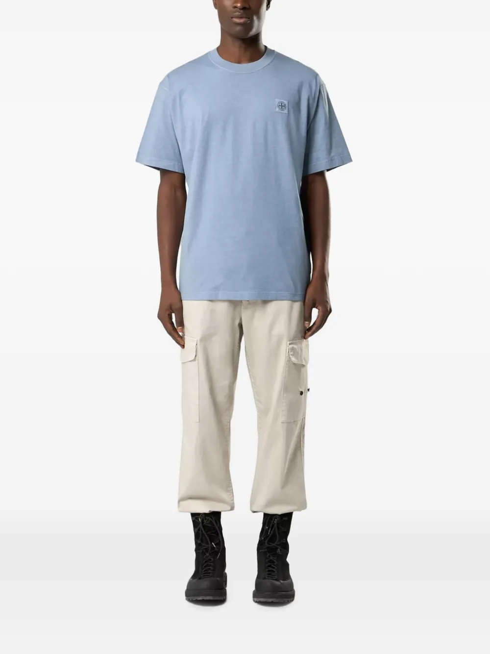 Stone Island T-shirt met logopatch Blauw