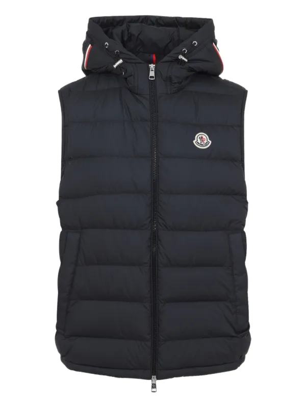 Moncler フーデッド パデッドベスト | ブラック | FARFETCH JP