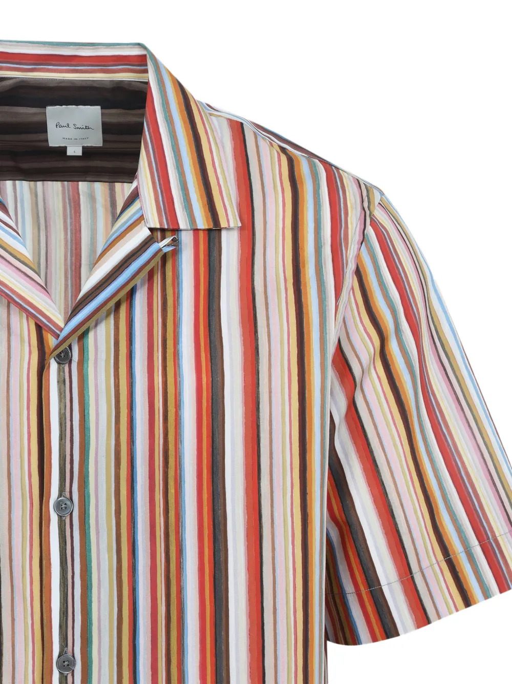 Paul Smith Short Sleeve Regular Fit Striped Shirt In Pink