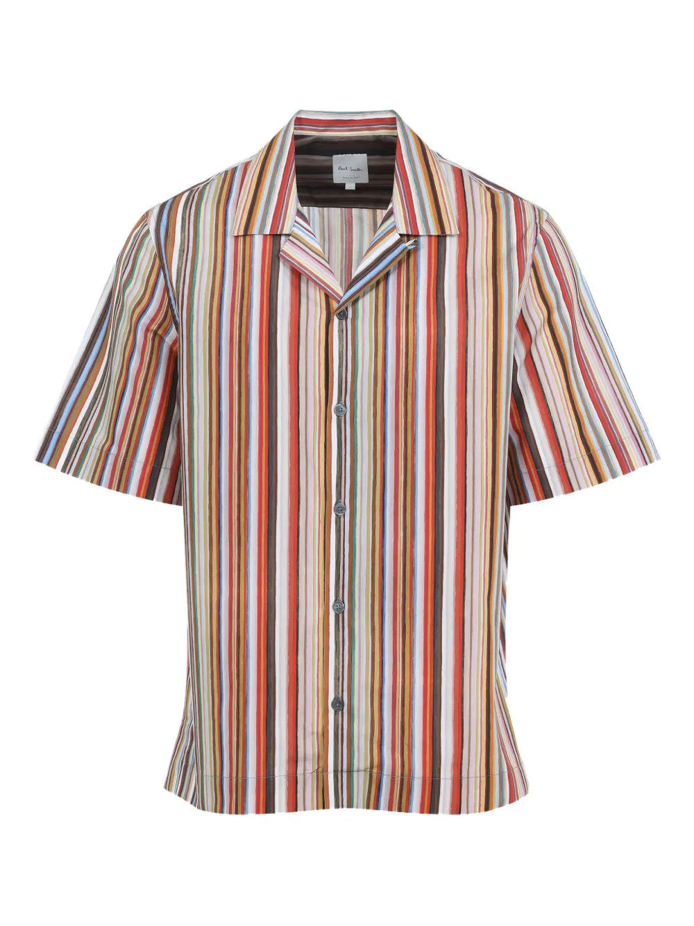 Paul Smith Short Sleeve Regular Fit Striped Shirt In Pink