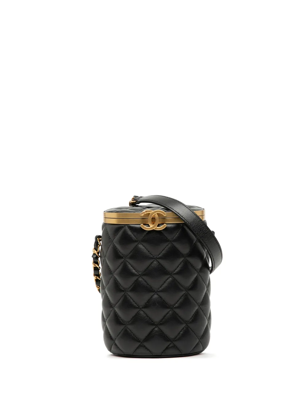 CHANEL Pre-Owned 2021-2025 Small Quilted Lambskin Crown Box Bag crossbody bag - Nero
