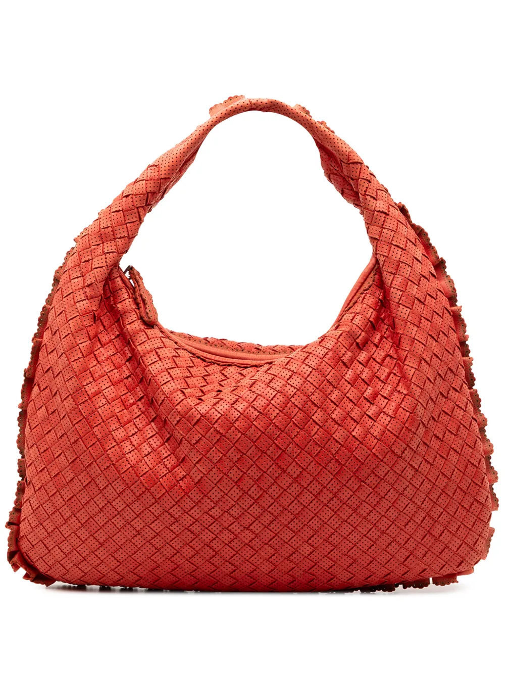 Bottega Veneta Pre-Owned 2000-2007 Small Perforated Nappa Intrecciato Veneta hobo bag - Rosso