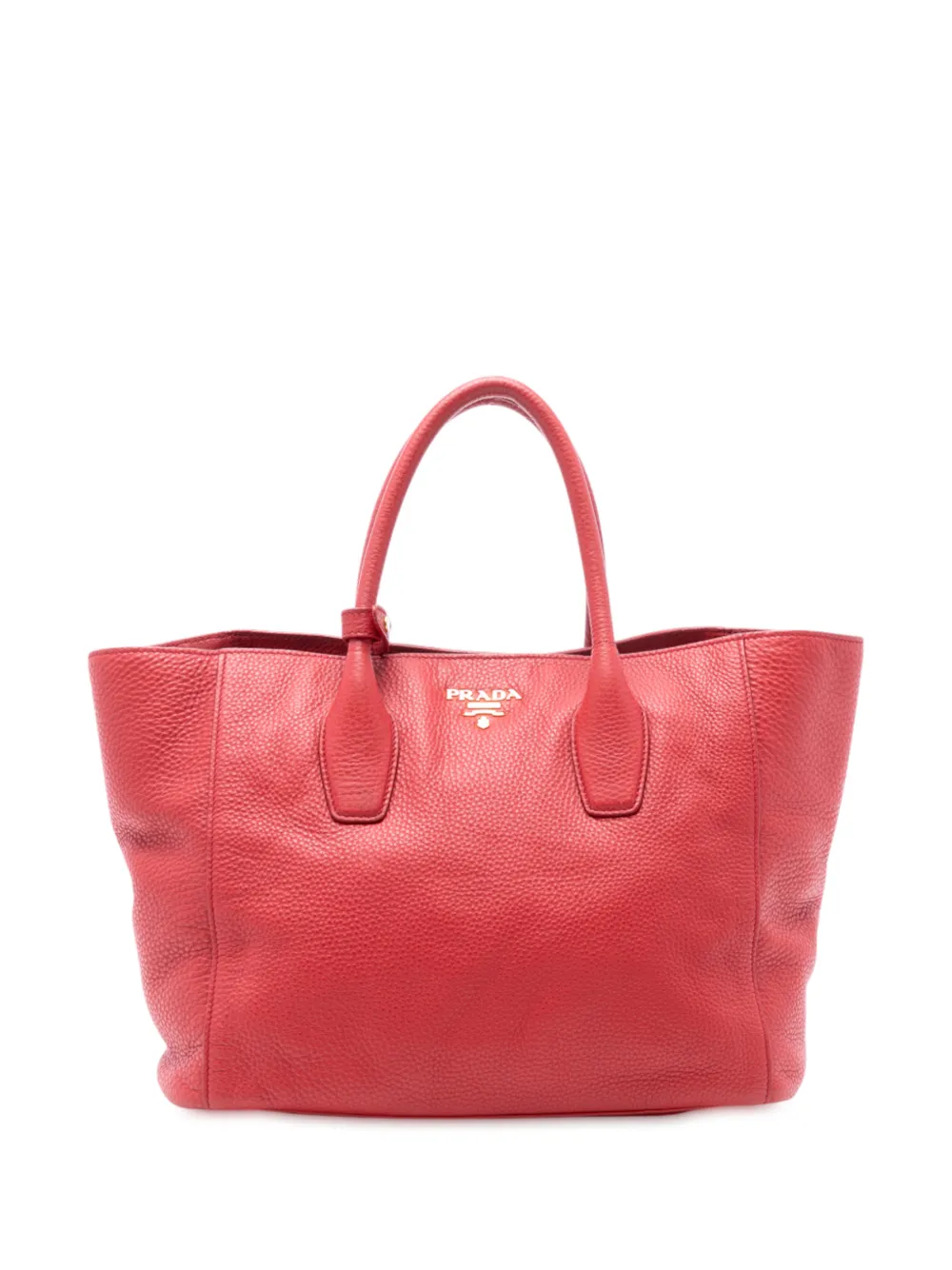 Prada Pre-Owned 2010-2025 Vitello Daino Open Convertible Tote satchel - Rosso