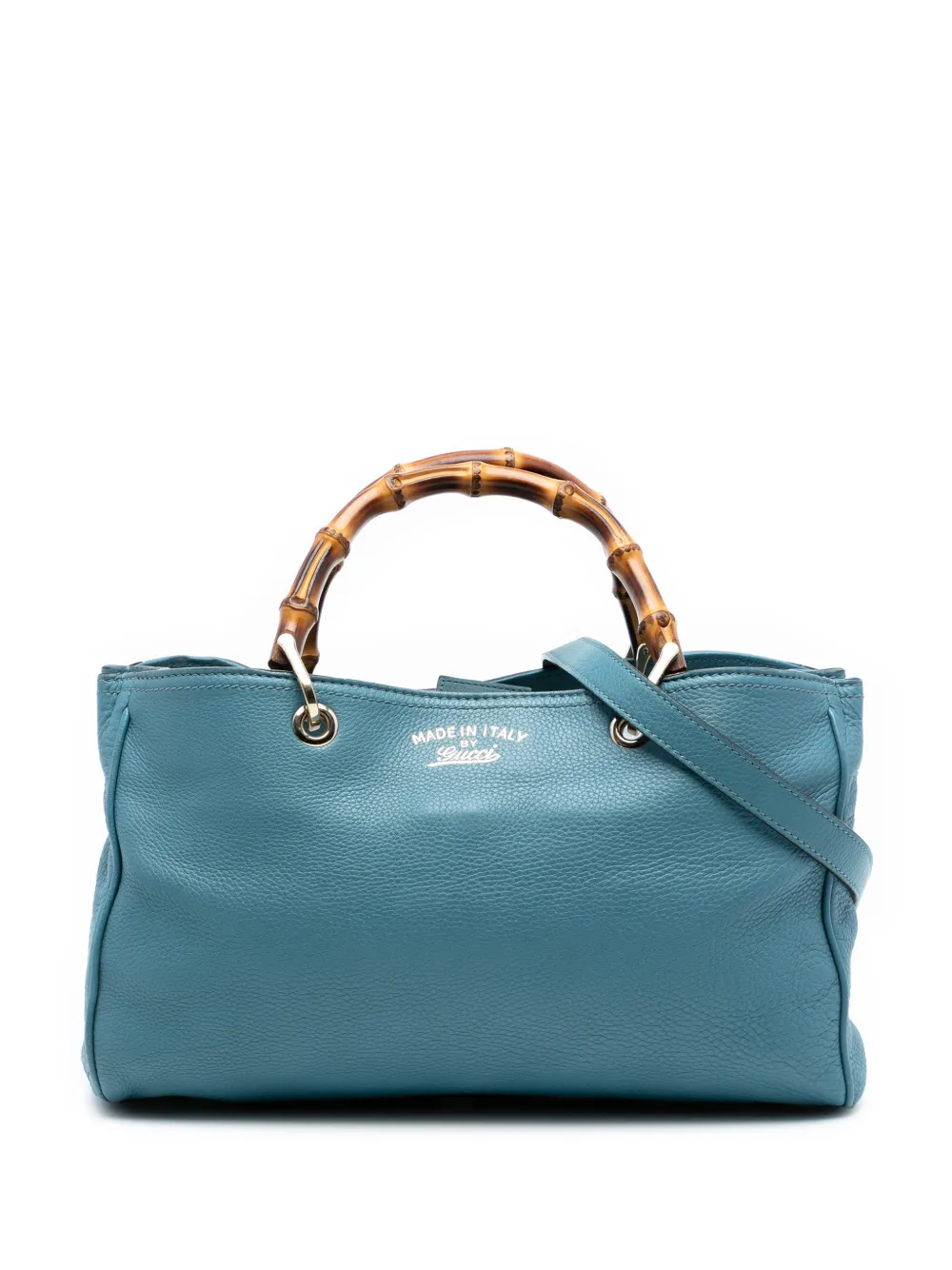 Gucci Pre-Owned 2016-2025 Medium Calfskin Bamboo Shopper satchel - Blu