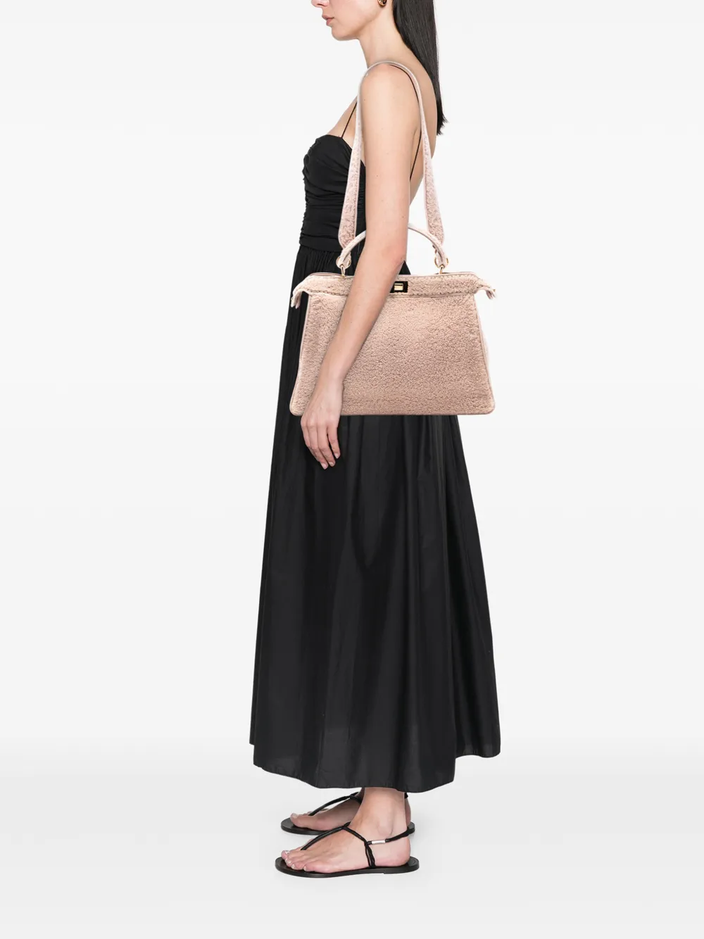 Fendi Pre-Owned 2010-2025 Large Shearling Peekaboo ISeeU satchel | Pre-Owned | Image 2