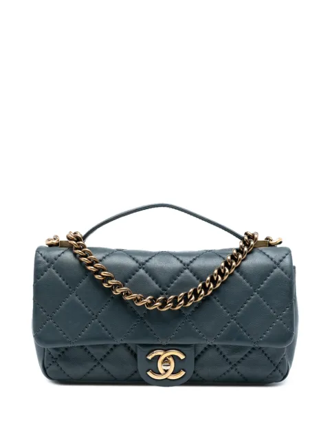 CHANEL Pre-Owned 2014-2015 CC Quilted Calfskin Top Handle Bag satchel