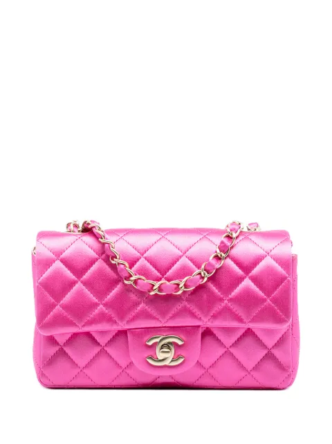 CHANEL Pre-Owned 2013-2014 Mini Rectangular Classic Satin Single Flap crossbody bag