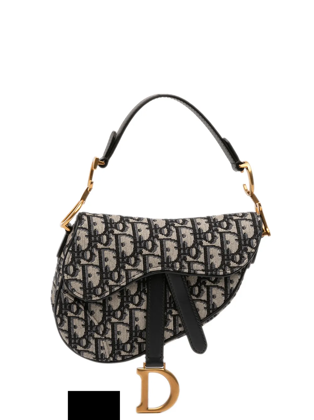 Christian Dior Pre-Owned 2019 Mini Oblique Canvas Saddle Bag satchel - Blu