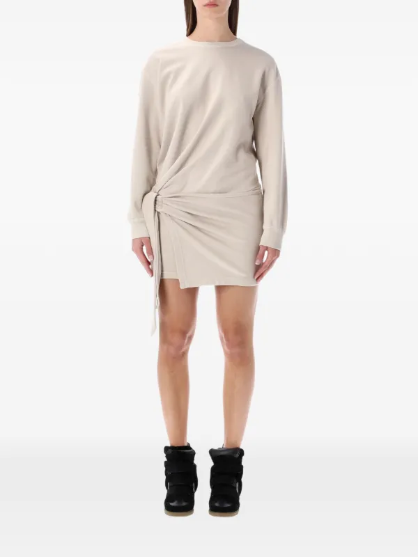 Marant Étoile Zae Long-sleeve Mini Dress in Neutrals