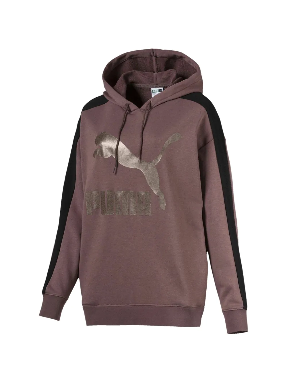 PUMA Felpa con cappuccio e logo - Marrone