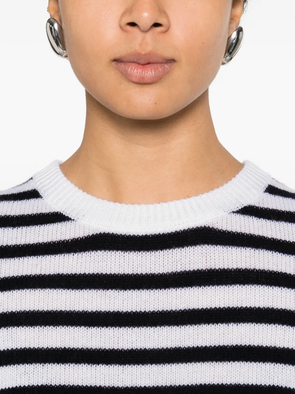 Allude Gestreepte trui Wit