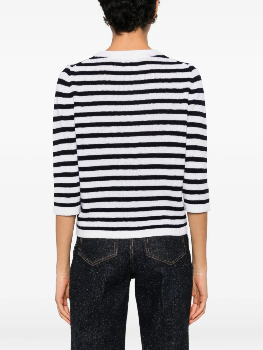 Allude Gestreepte trui Wit