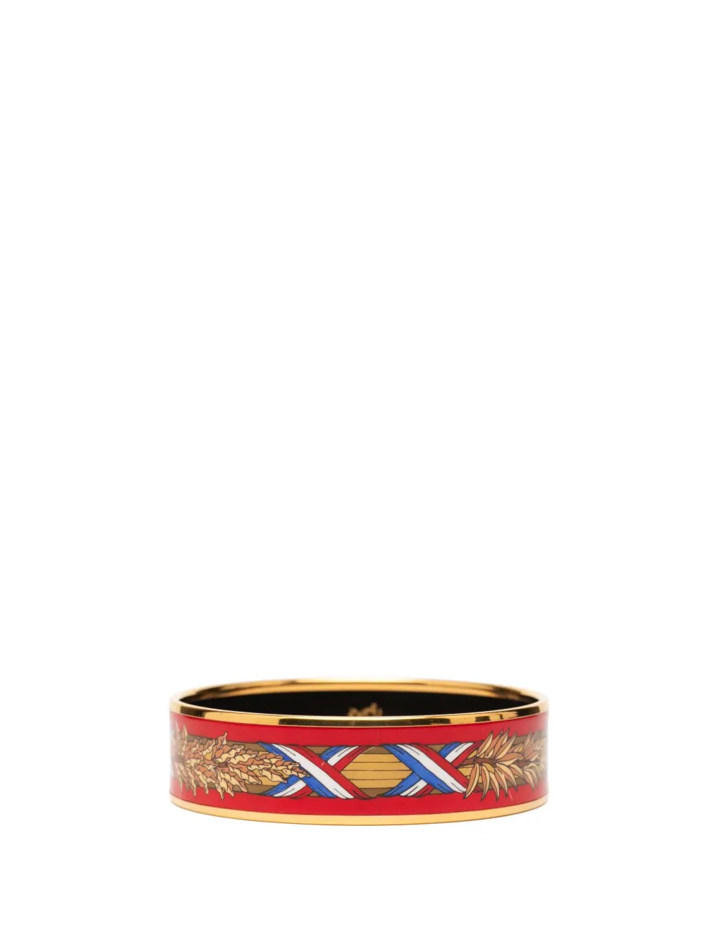 Hermès Pre-Owned 2000-2020 Wide Liberte Egalite Fraternite Enamel Bangle 70 costume bracelet - Oro