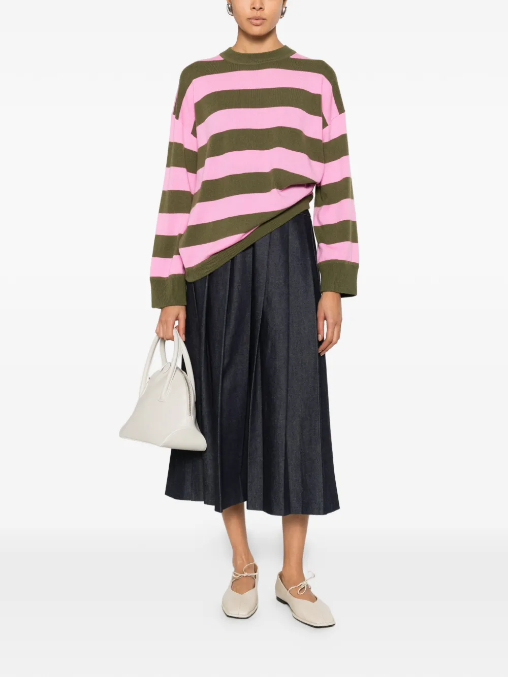 Allude Pull à Rayures - Rose 