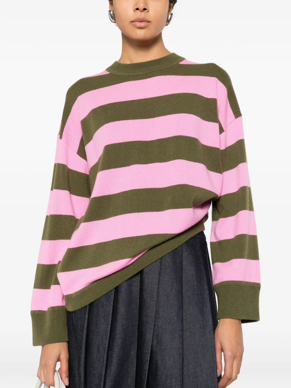 Allude Gestreepte trui Roze