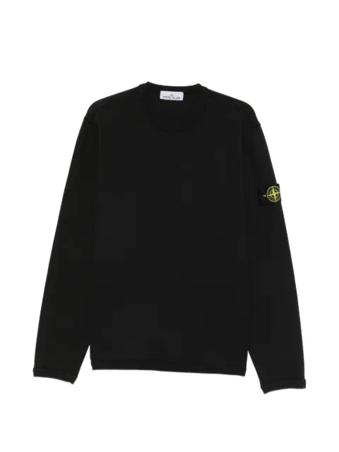 Stone Island ribbed logo-patch sweatshirt