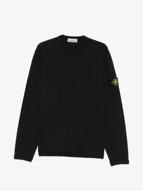 Stone Island ribbed logo-patch sweatshirt