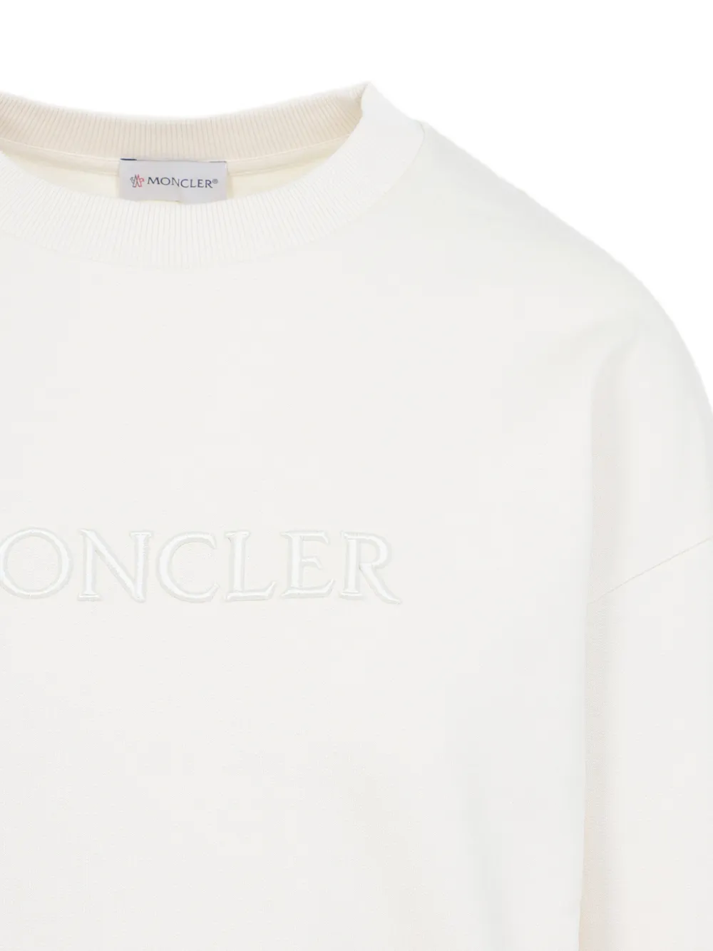  Moncler Logo Embroidered Sweatshirt - Neutrals 