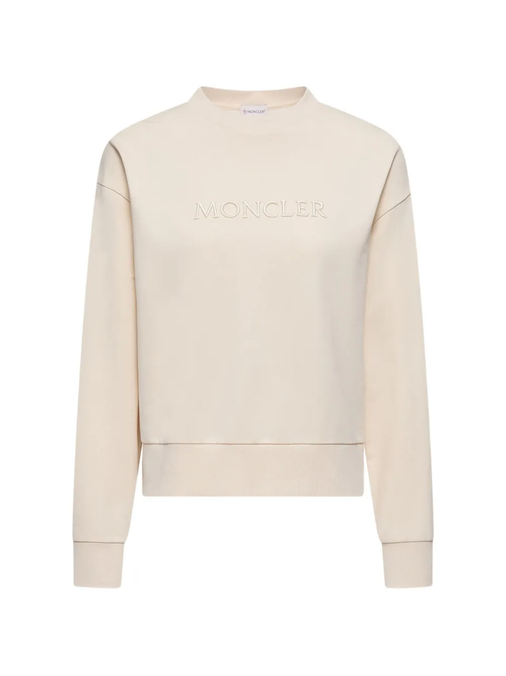 Moncler Sweater met geborduurd logo Beige