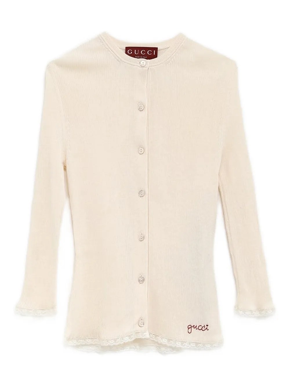 Gucci lace-trim cardigan - Neutrals